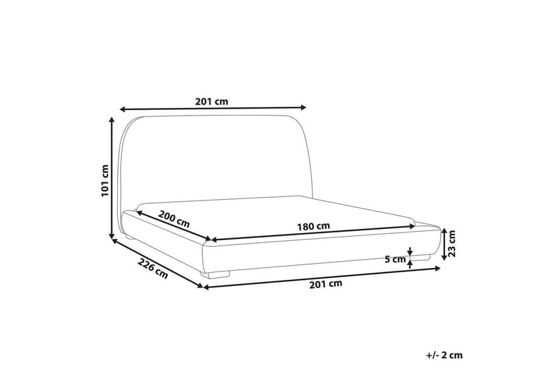 Dubbelsäng Beliani Roisel med lamellram 160x200, Bouclé Beige 180x200 VALUE_MISSING_2 - Huonekalut - Sänky - Runkopatjasängyt