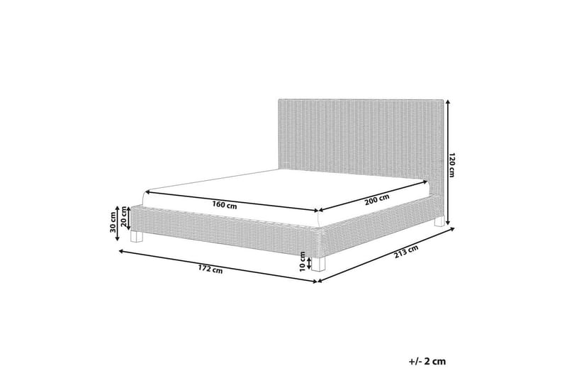 Dubbelsäng Beliani Salbris med lamellram 140x200 cm 160x200 - Huonekalut - Sänky - Sänkykehikot & sängynrungot