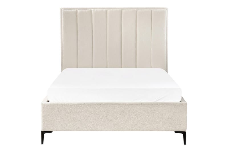 Dubbelsäng Beliani Sezanne med förvaring Beige-Grå-Svart, 140x200 cm White 140x200 - Huonekalut - Sänky - Sänkykehikot & sängynrungot