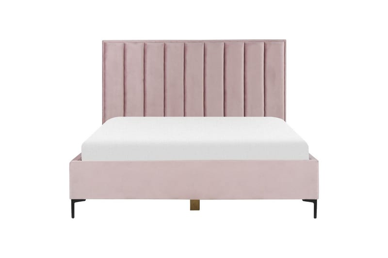 Dubbelsäng Beliani Sezanne med förvaring Beige-Grå-Svart, 140x200 cm Pink 180x200 - Huonekalut - Sänky - Sänkykehikot & sängynrungot