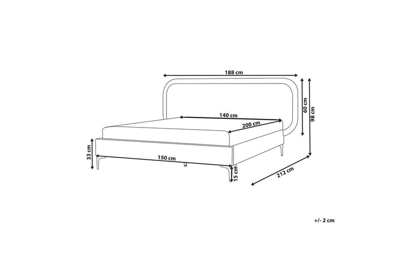 Dubbelsäng Beliani Suzette med lamellram Beige, 140x200 cm Beige 140x200 VALUE_MISSING_2 - Huonekalut - Sänky - Sänkykehikot & sängynrungot