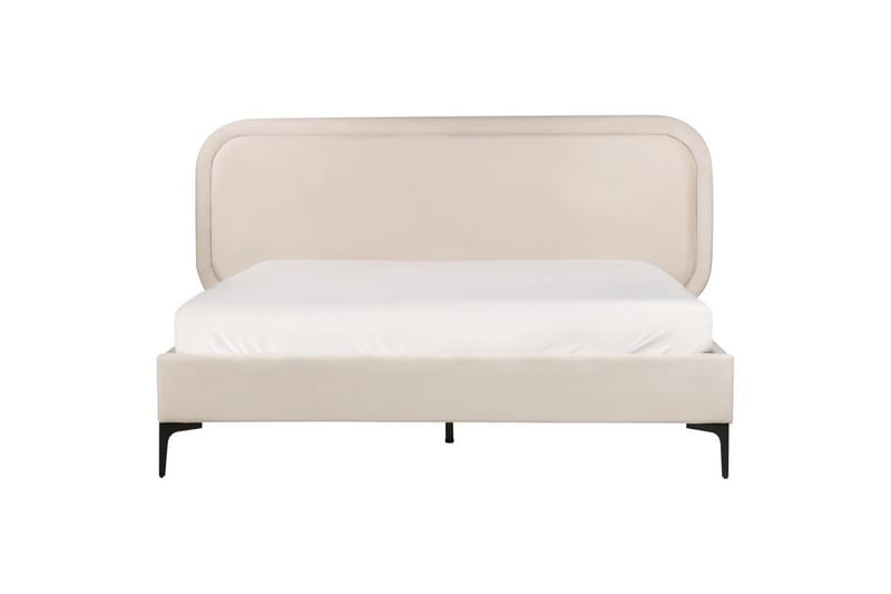 Dubbelsäng Beliani Suzette med lamellram Beige, 140x200 cm Beige 160x200 VALUE_MISSING_3 - Huonekalut - Sänky - Runkopatjasängyt