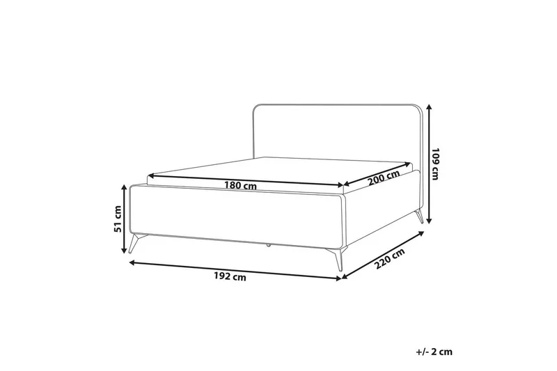 Dubbelsäng Beliani Valognes med lamellram 160x200 cm 180x200 - Huonekalut - Sänky - Sänkykehikot & sängynrungot