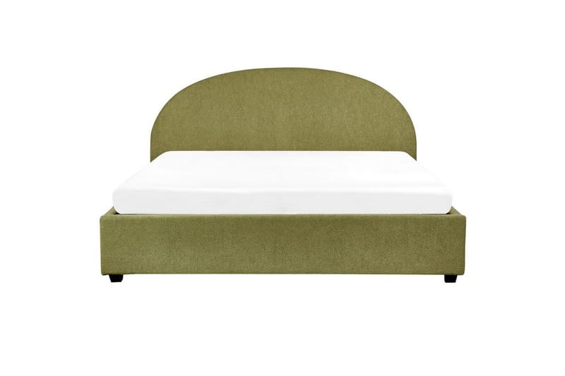 Dubbelsäng Beliani Vaucluse med förvaring Beige, 160x200 cm, Polyester Green 180x200 - Huonekalut - Sänky - Sänkykehikot & sängynrungot