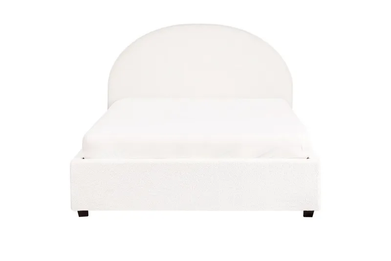 Dubbelsäng Beliani Vaucluse med förvaring Beige, 160x200 cm, Polyester White 140x200 - Huonekalut - Sänky - Sänkykehikot & sängynrungot