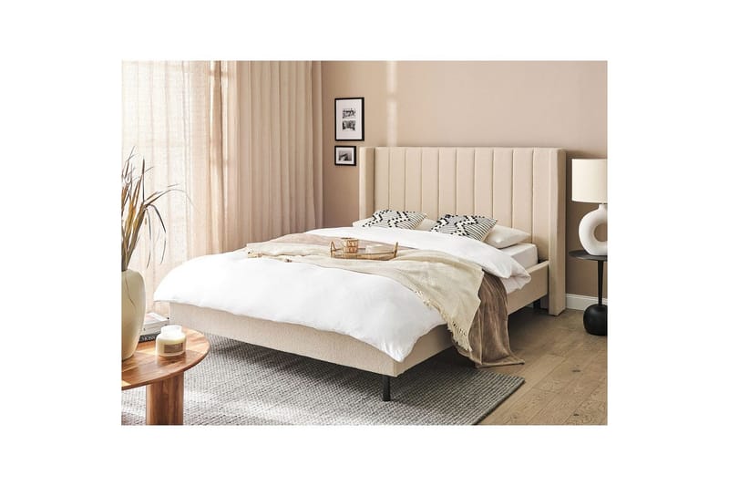 Dubbelsäng Beliani Villette med lamellram 140x200 cm 140x200 - Huonekalut - Sänky - Sänkykehikot & sängynrungot
