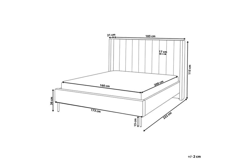 Dubbelsäng Beliani Villette med lamellram 140x200 cm 160x200 - Huonekalut - Sänky - Sänkykehikot & sängynrungot