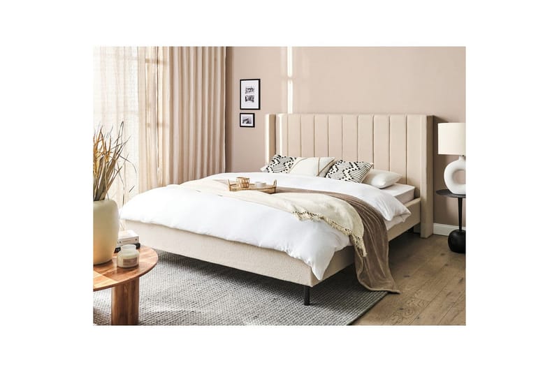 Dubbelsäng Beliani Villette med lamellram 140x200 cm 160x200 - Huonekalut - Sänky - Sänkykehikot & sängynrungot