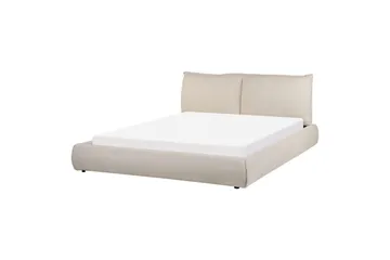 Dubbelsäng Beliani Vinay med lamellram Beige, 160x200 cm Beige 160x200