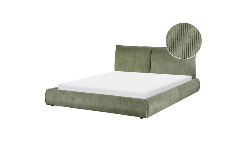 Dubbelsäng Beliani Vinay med lamellram Beige, 160x200 cm Green 160x200, undefined