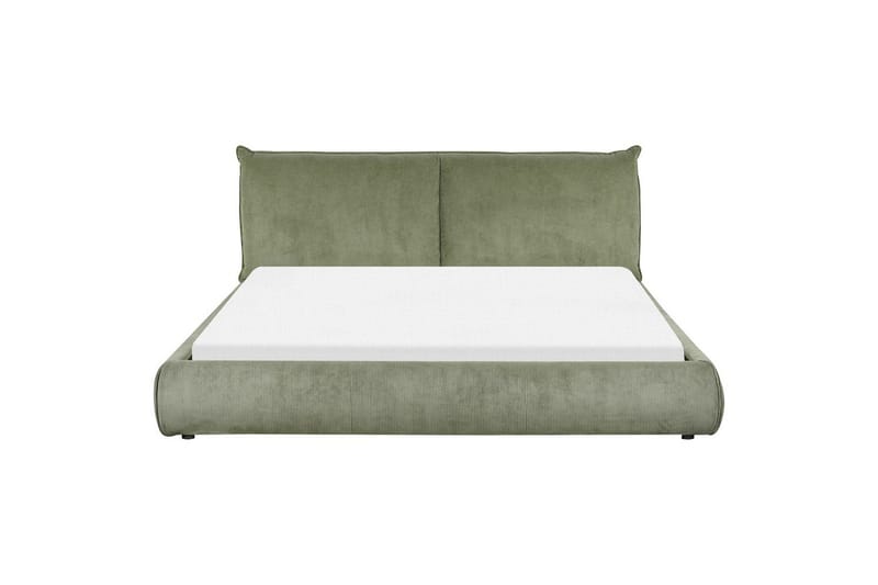 Dubbelsäng Beliani Vinay med lamellram Beige, 160x200 cm Green 180x200 - Huonekalut - Sänky - Runkopatjasängyt