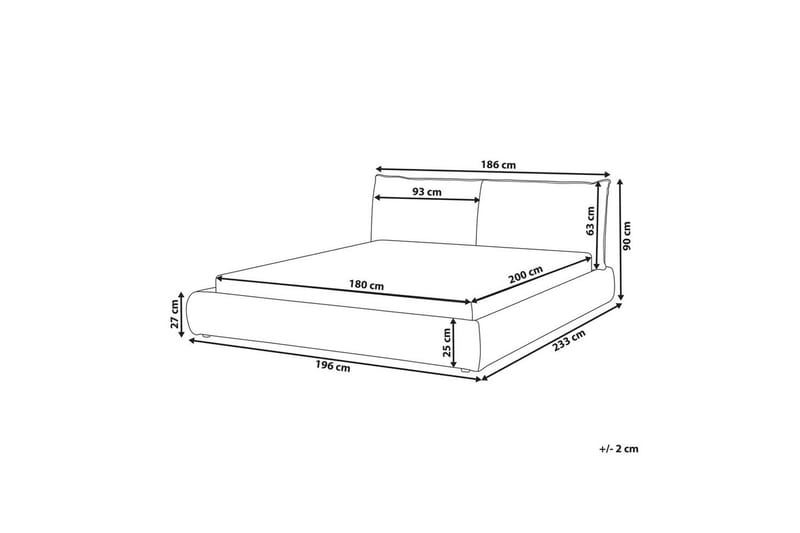 Dubbelsäng Beliani Vinay med lamellram Beige, 160x200 cm White 180x200 - Huonekalut - Sänky - Runkopatjasängyt