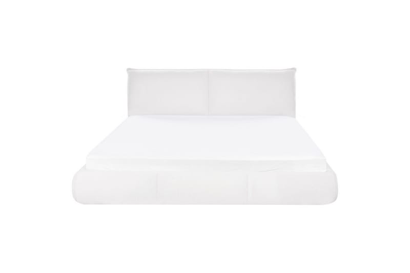 Dubbelsäng Beliani Vinay med lamellram Beige, 160x200 cm White 180x200 - Huonekalut - Sänky - Runkopatjasängyt