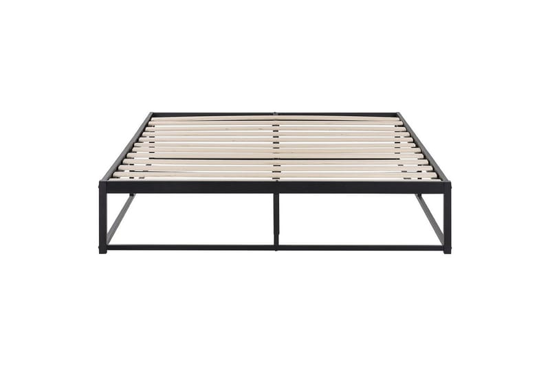 Dubbelsäng Beliani Viry med lamellram Svart, 140x200 cm Black 140x200 - Huonekalut - Sänky - Sänkykehikot & sängynrungot