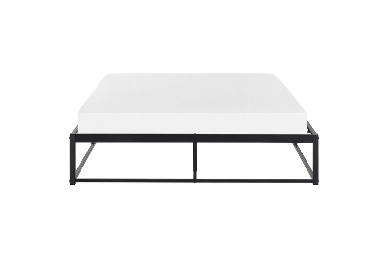 Dubbelsäng Beliani Viry med lamellram Svart, 140x200 cm Black 140x200 - Huonekalut - Sänky - Sänkykehikot & sängynrungot