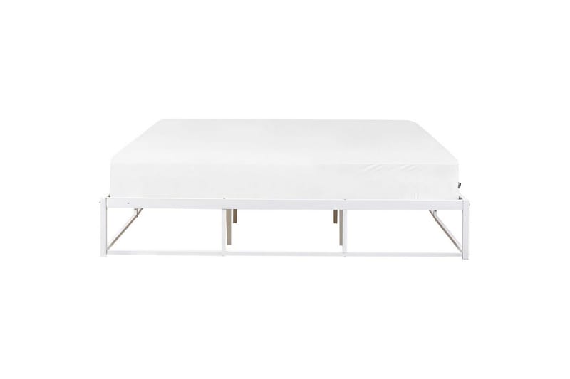 Dubbelsäng Beliani Viry med lamellram Svart, 140x200 cm White 180x200 - Huonekalut - Sänky - Runkopatjasängyt