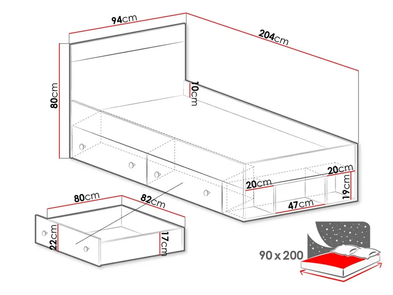 Elvaren Sängynrunko 90x200 cm - Huonekalut - Sänky - Sänkykehikot & sängynrungot