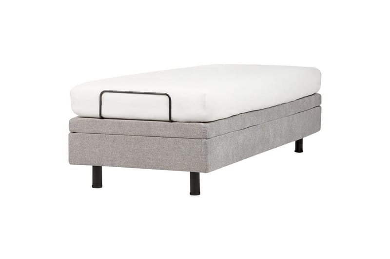 Enkelsäng Beliani Duke II Beige-Svart, 80x200 cm Grey - Huonekalut - Sänky - Yhden hengen sängyt