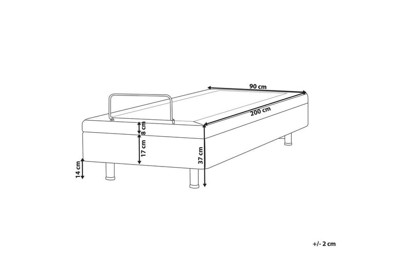 Enkelsäng Beliani Duke II Ljusbeige, 90x200 cm Beige - Huonekalut - Sänky - Yhden hengen sängyt