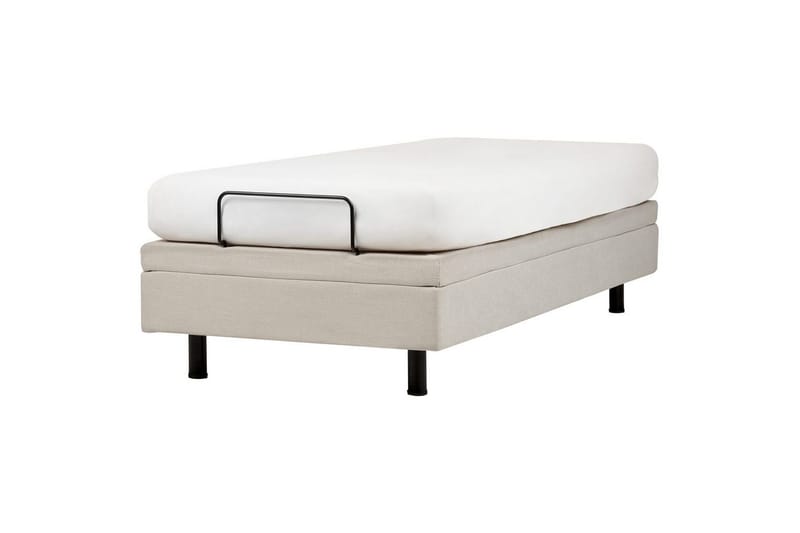 Enkelsäng Beliani Duke II Ljusbeige, 90x200 cm Beige - Huonekalut - Sänky - Yhden hengen sängyt