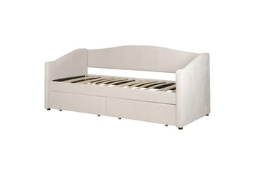 Enkelsäng Beliani Vittel med förvaring Beige Beige - Huonekalut - Sänky - Sänkykehikot & sängynrungot
