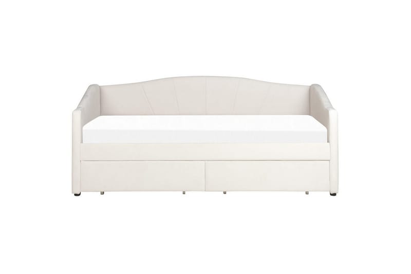 Enkelsäng Beliani Vittel med förvaring Beige Beige - Huonekalut - Sänky - Sänkykehikot & sängynrungot