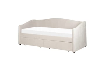 Enkelsäng Beliani Vittel med förvaring Beige Beige - Huonekalut - Sänky - Sänkykehikot & sängynrungot