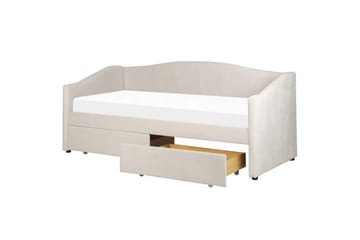 Enkelsäng Beliani Vittel med förvaring Beige Beige - Huonekalut - Sänky - Sänkykehikot & sängynrungot