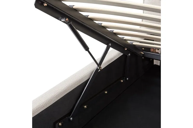 Förvaringssäng Beige 160x200 - Huonekalut - Sänky - Sänkykehikot & sängynrungot