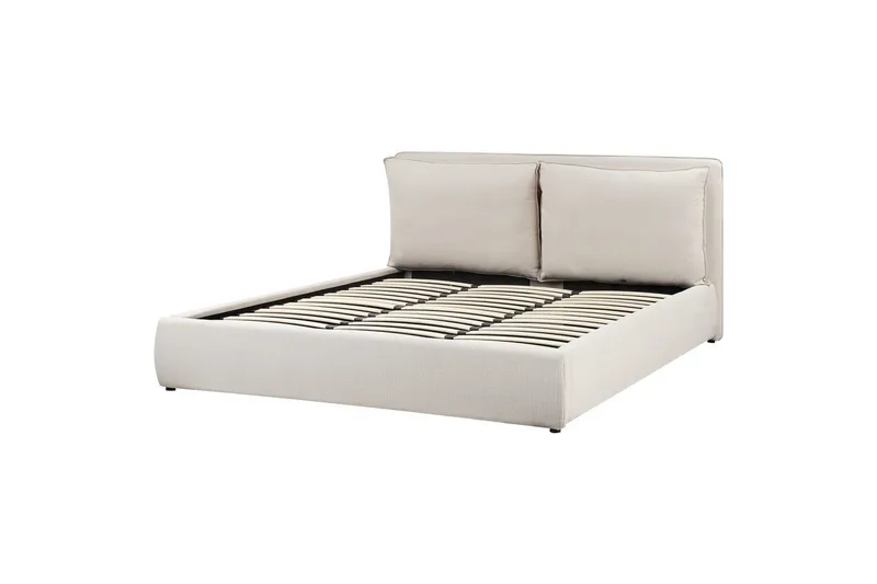 Förvaringssäng Beige 160x200 - Huonekalut - Sänky - Sänkykehikot & sängynrungot