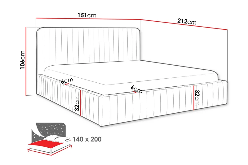 Flanna sängrungot 140x200 cm - Vaaleanpunainen - Huonekalut - Sänky - Sänkykehikot & sängynrungot