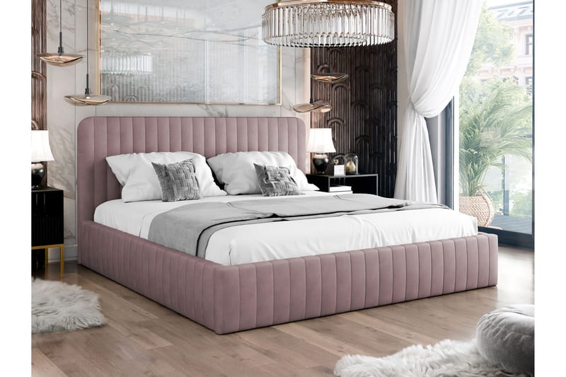 Flanna Sänkyrunko 160x200 cm - Vaaleanpunainen - Huonekalut - Sänky - Sänkykehikot & sängynrungot