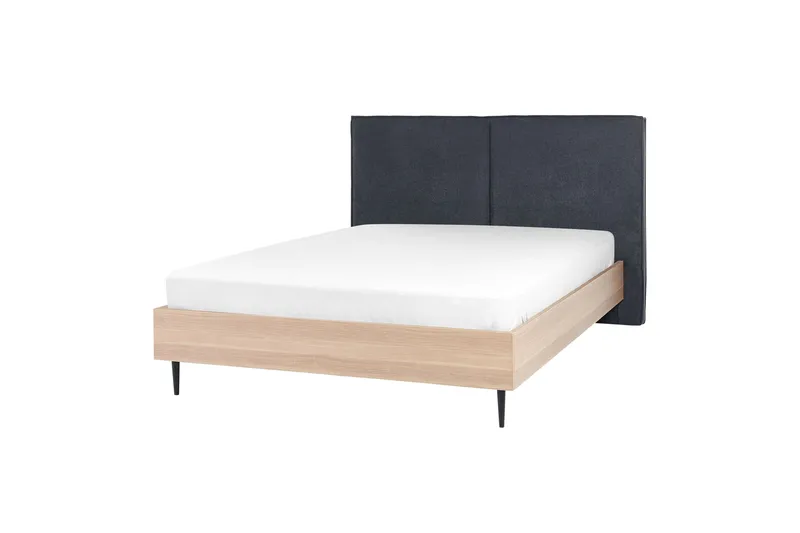 Flint Sänkykehys 140x200 cm, Harmaa/Vaalea puu/Musta