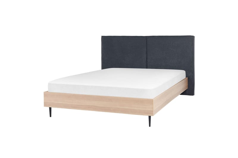 Flint Sänkykehys 160x200 cm, Harmaa/Vaalea puu/Musta