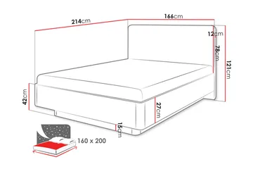 Forba sängynrunko 160x200 cm buklee sängynpäädyllä ja puukehyksellä - Beige - Huonekalut - Sänky - Sänkykehikot & sängynrungot