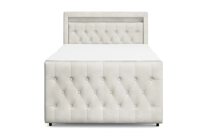 Franco Light täydellinen sänkypaketti säilytystilalla LED-valaistus 120x200 cm, Beige