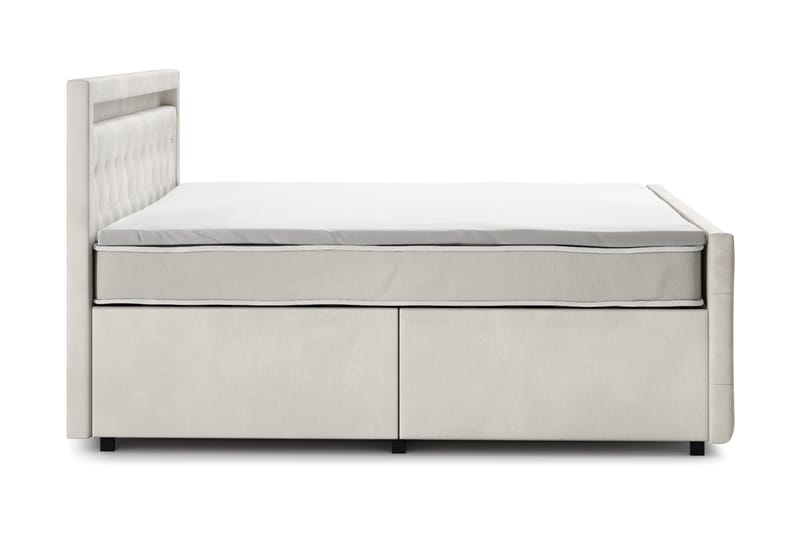 Franco Light täydellinen sänkypaketti säilytystilalla LED-valaistus 180x200 cm - Beige - Huonekalut - Sänky - Sänkypaketti