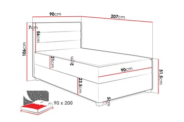 Frodsham Sänkypaketti Säilytyssänky 90x200 cm - Huonekalut - Sänky - Sängyt säilytystilalla
