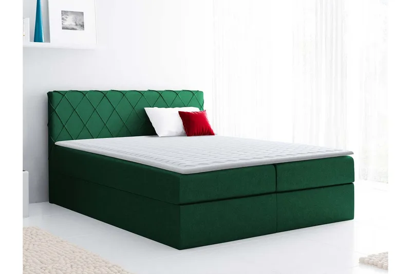 Gabin sängpaketti kontinentalsänky 120x200 cm - Vihreä - Huonekalut - Sänky - Sängyt säilytystilalla