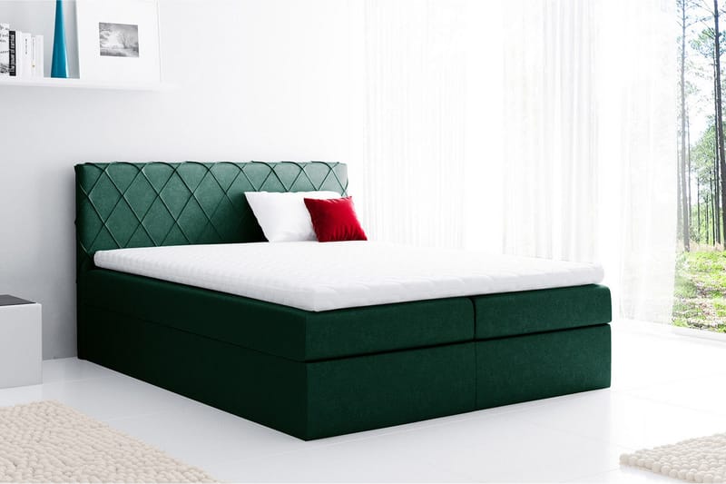 Gabin sängpaketti kontinentalsänky 200x200 cm - Vihreä - Huonekalut - Sänky - Sängyt säilytystilalla
