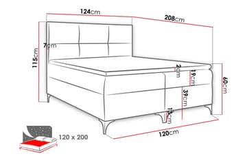 Galtebol Sängpaketti Kontinentalsänky 120x200 cm - Sininen - Huonekalut - Sänky - Sängyt säilytystilalla