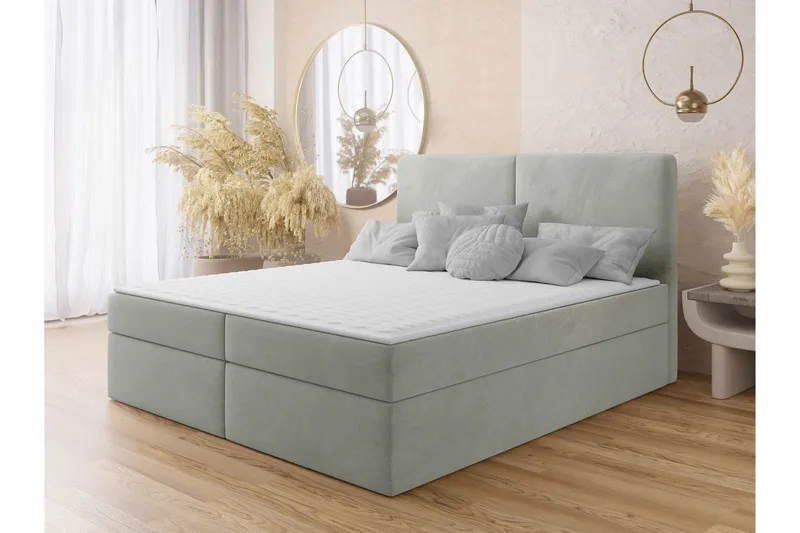 Garris sängpaketti kontinentalsänky 140x200 cm - Vaaleanharmaa - Huonekalut - Sänky - Sängyt säilytystilalla