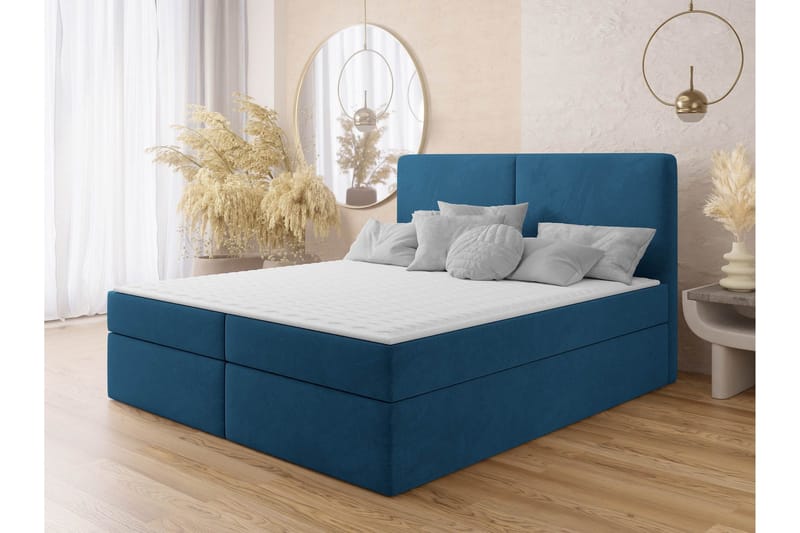 Garris Sänkypaketti Kontinentalsänky 160x200 cm - Sininen - Huonekalut - Sänky - Sängyt säilytystilalla