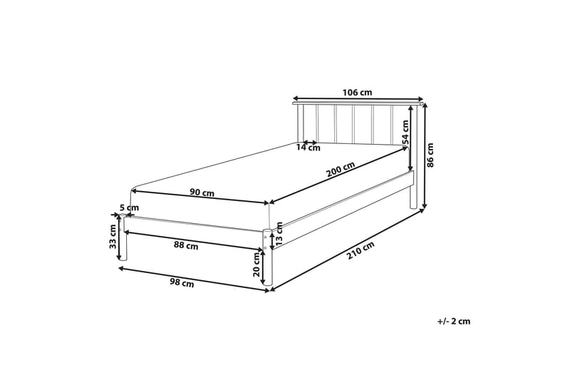 Gavriel Sängynrunko 90x200 cm - Vaalea puu - Huonekalut - Sänky - Sänkykehikot & sängynrungot
