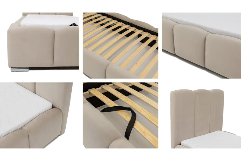 Gioia Sängynrunko ja säilytystilalla 90x200 cm - Beige - Huonekalut - Sänky - Sänkykehikot & sängynrungot