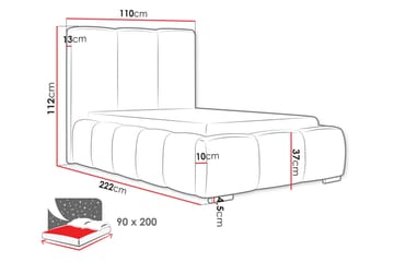 Gioia Sängynrunko ja säilytystilalla 90x200 cm - Vihreä - Huonekalut - Sänky - Sänkykehikot & sängynrungot