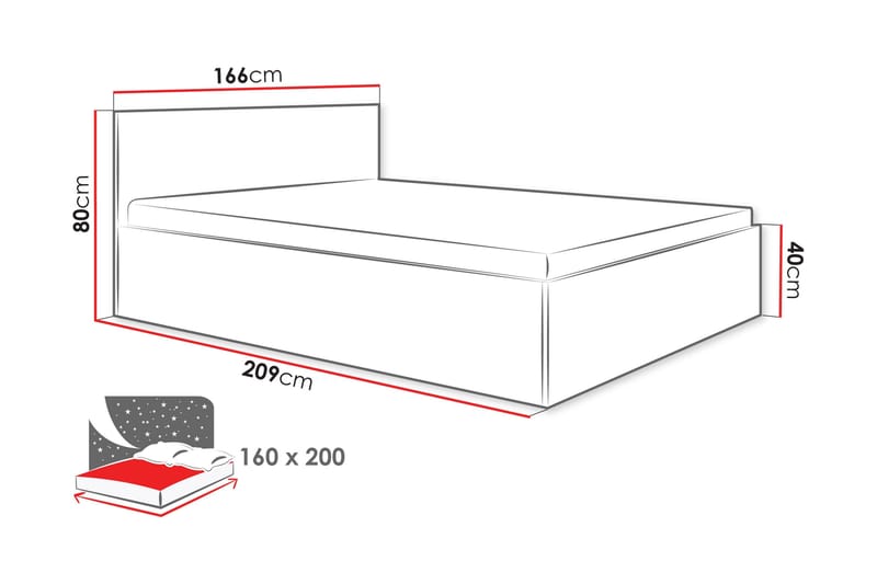 Gudelia Säilytyssänky - Valkoinen - Huonekalut - Sänky - Sänkykehikot & sängynrungot