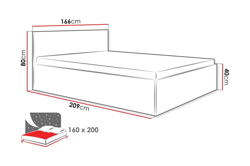 Gudelia Säilytyssänky - Valkoinen - Huonekalut - Sänky - Sänkykehikot & sängynrungot
