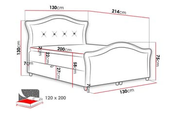 Hestra Lux sängpaketti kontinentalsänky 120x200 cm - Musta - Huonekalut - Sänky - Sängyt säilytystilalla