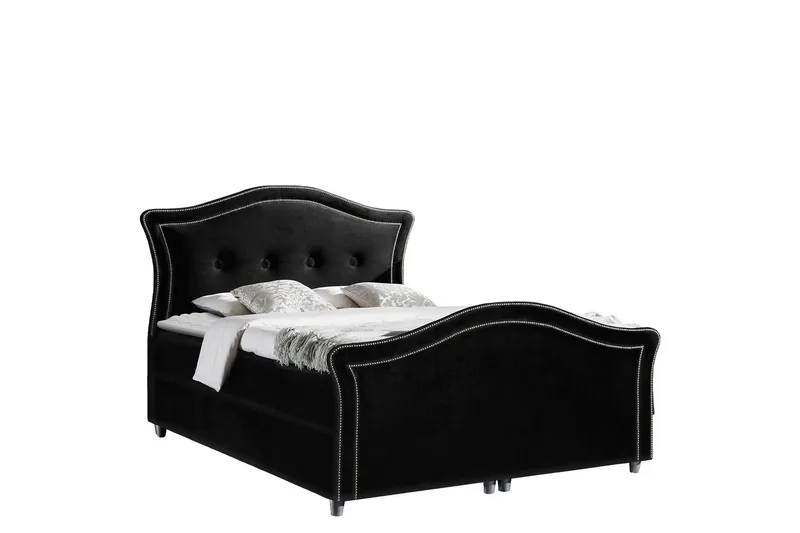 Hestra Lux sängpaketti kontinentalsänky 200x200 cm - Musta - Huonekalut - Sänky - Sängyt säilytystilalla